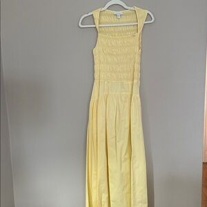 Topshop Ruched Maxi Dress - Butter Yellow